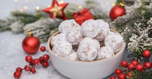 Grain-Free Keto Christmas Snowball Cookies with Monk Fruit