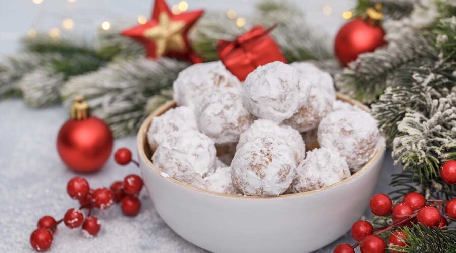 Grain-Free Keto Christmas Snowball Cookies with Monk Fruit