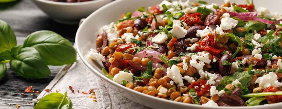Mediterranean Lentil Salad with Fresh Herbs & Olive Oil
