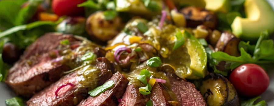 Spring Steak & Avocado Salad with Lemon Vinaigrette