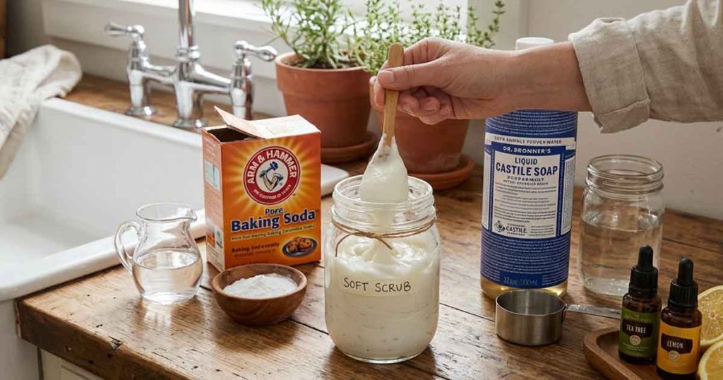 Homemade Soft Scrub: An Easy Non-Toxic Cleaner